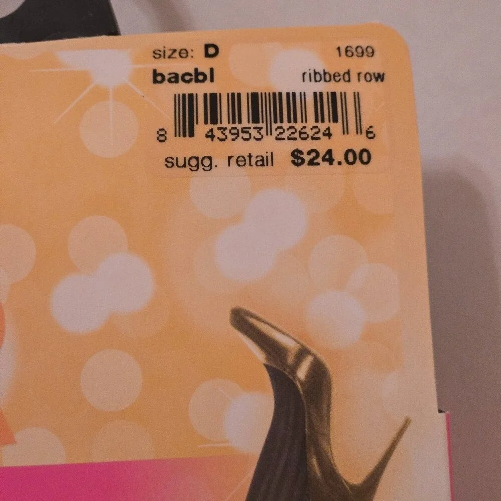 3 Pack Star Power by Spanx Center-Stage‎ Ribbed Row Shaping Tights Black Size D